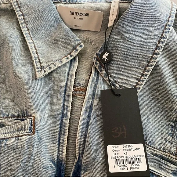 One Teaspoon HEARTLAND EMBROIDERED MARGOT JUMPSUIT - Picture 6 of 7